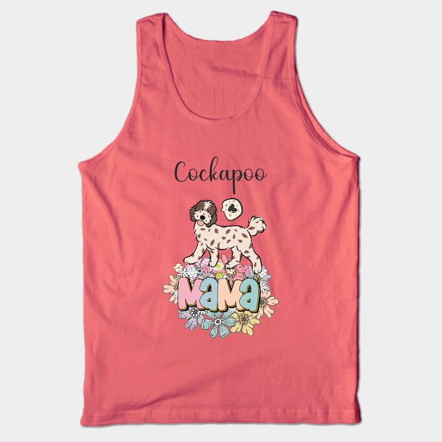 Red Merle Cockapoo Mama Tank Top by LulululuPainting